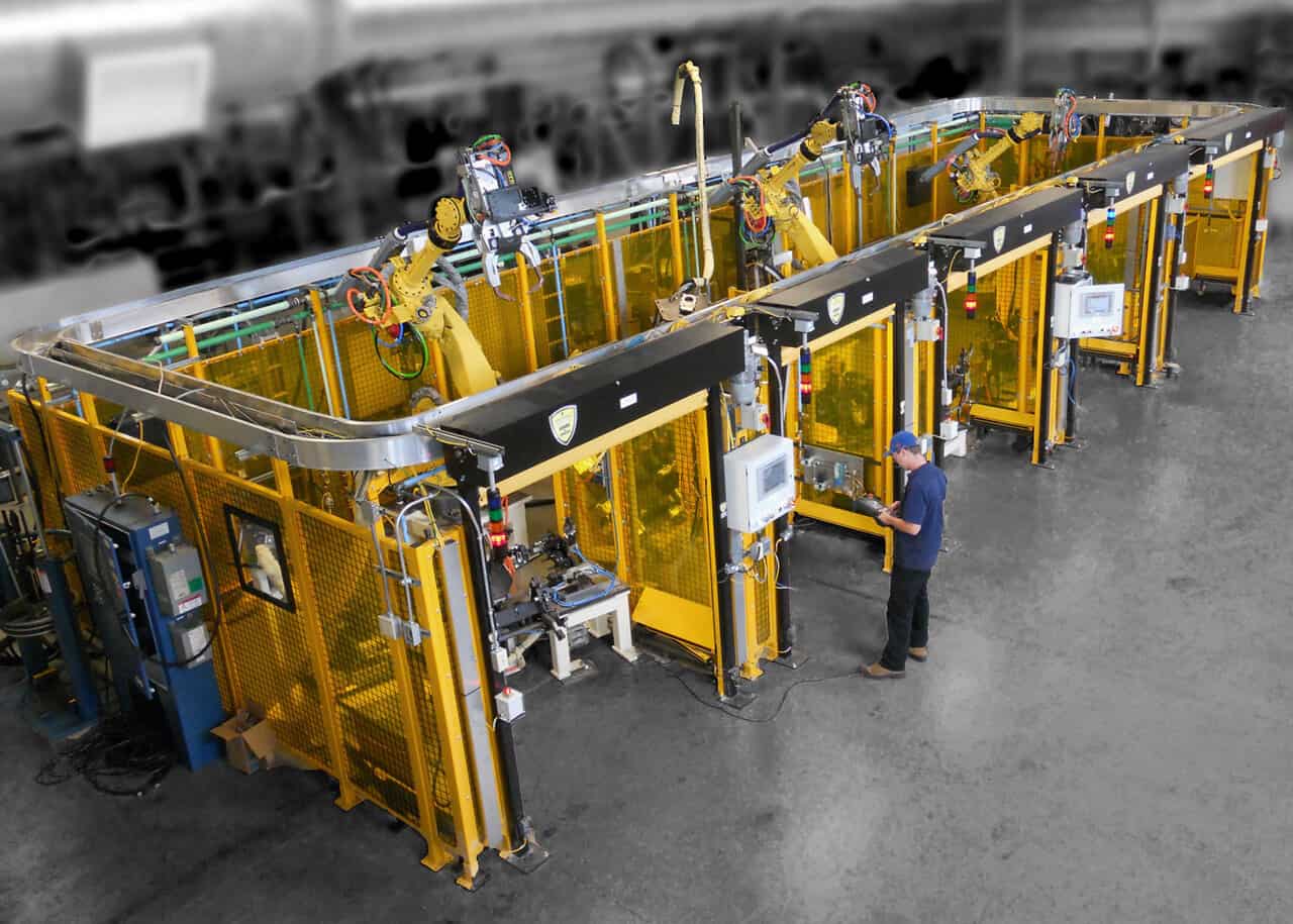 Spot Weld Cell Robotic welding - Spot Weld Cell installed by BOS