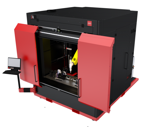L-R laser cell with open sliding doors