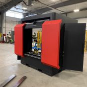 L-R Laser Cell about to be transported by a forklift