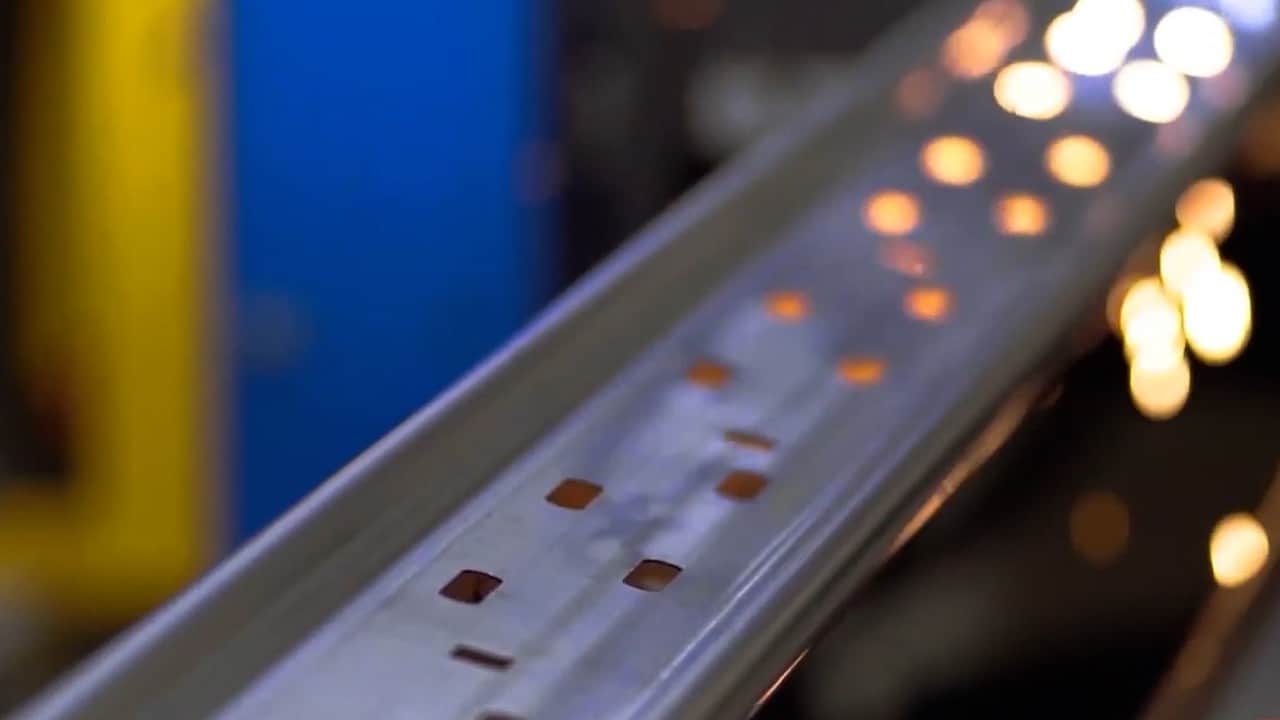 multiple laser cut holes on metal part