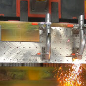 Laser robotic cutting inside a L-R by BOS