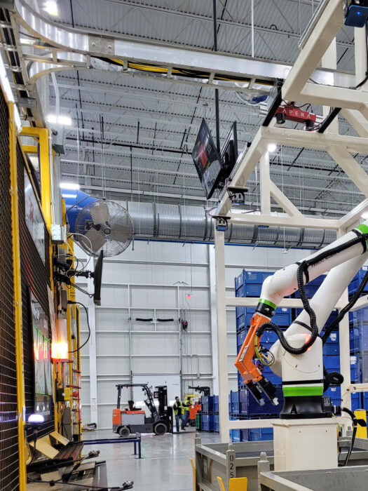 Example of a BOS Compact Vision-Guided solution featuring bin picking